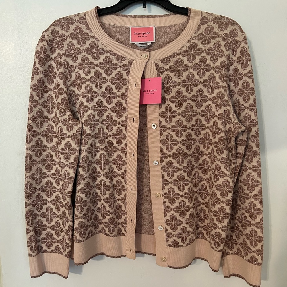 Kate Spade Pink and Brown Patterned Cardigan